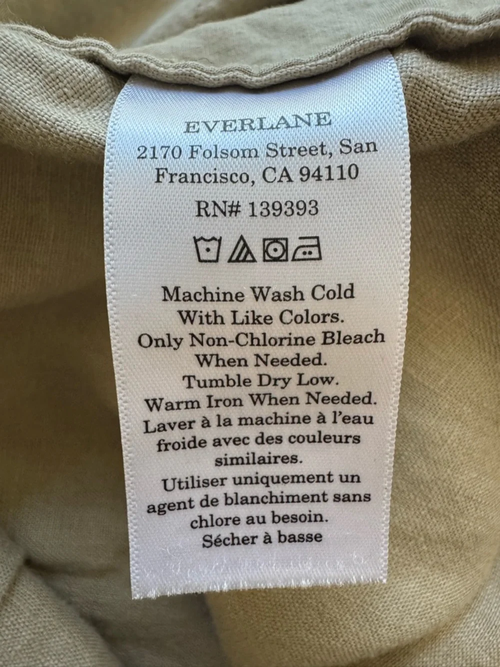 Everlane The Wrap Jumpsuit in European Flax Linen Coastal Wide Leg *NO BELT*
